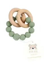 Petite Vous Petite Vous Silicone + Beechwood Teething Rings (Sage Green)