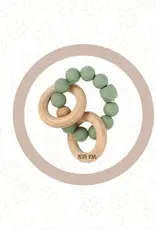Petite Vous Petite Vous Silicone + Beechwood Teething Rings (Sage Green)