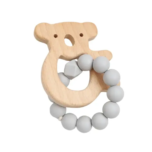 Petite Vous Petite Vous Koala Silicone + Beechwood Teether (Cloud Grey)