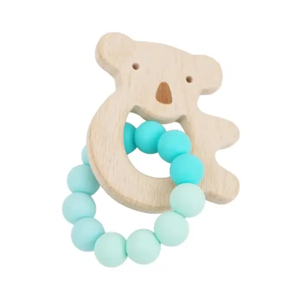 Petite Vous Petite Vous Koala Silicone + Beechwood Teether (Ocean Teal)