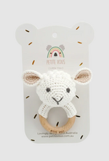 Petite Vous Petite Vous 100% Cotton Crochet Ring Rattle Lulu Lamb