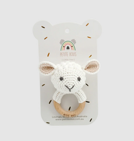 Petite Vous Petite Vous 100% Cotton Crochet Ring Rattle Lulu Lamb