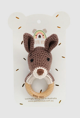 Petite Vous Petite Vous 100% Cotton Crochet Ring Rattle Kobe Kangaroo