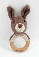Petite Vous Petite Vous 100% Cotton Crochet Ring Rattle Kobe Kangaroo