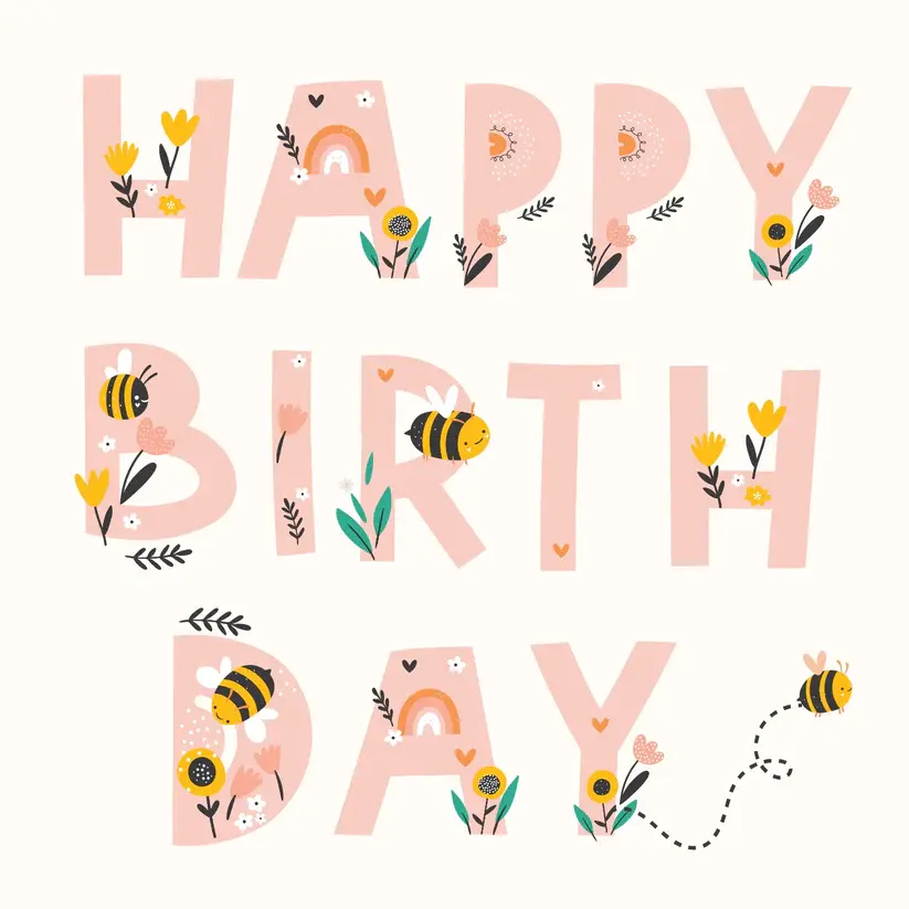 Petite Vous Petite Vous Greeting Card - Happy Birthday Bees