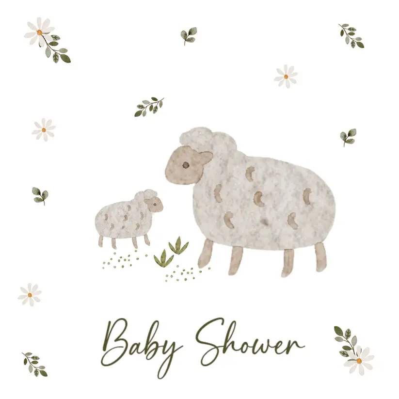 Petite Vous Petite Vous Greeting Card - Baby Shower Lamb