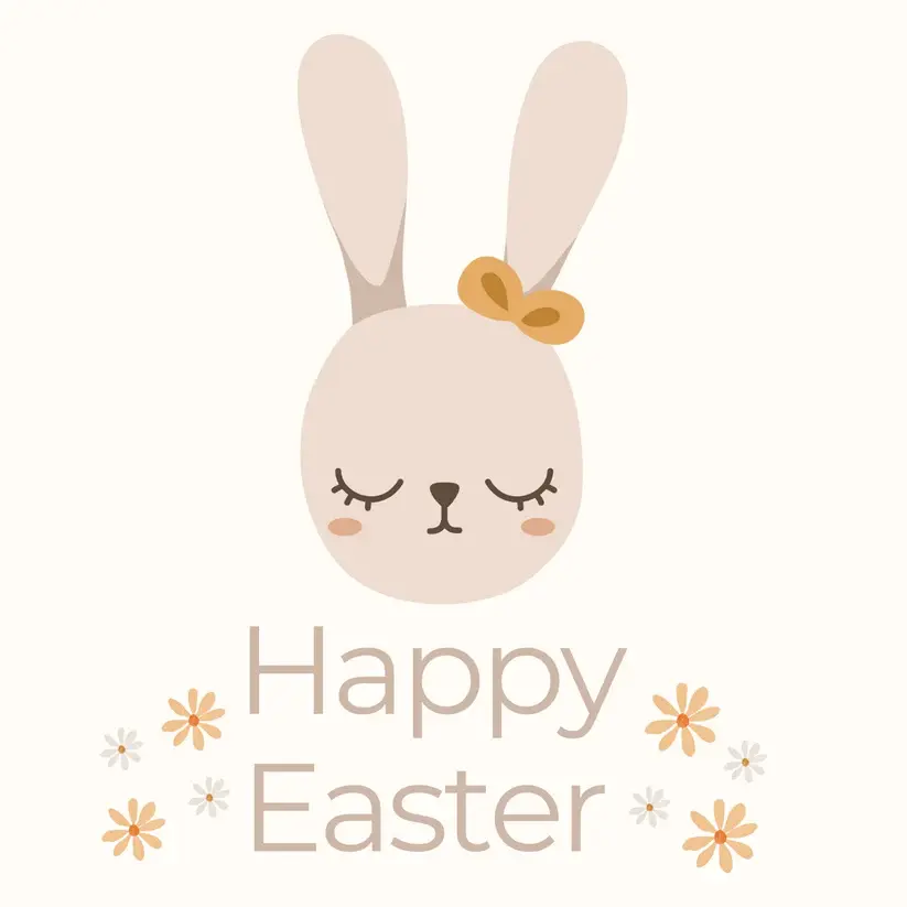 Petite Vous Petite Vous Greeting Card - Easter Rabbit with Bow