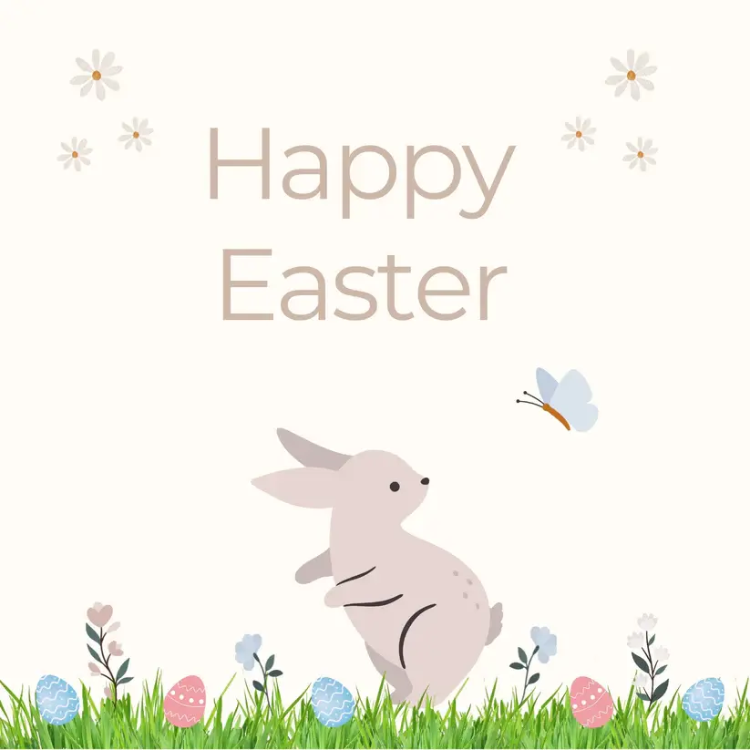 Petite Vous Petite Vous Greeting Card - Easter Rabbit with Eggs