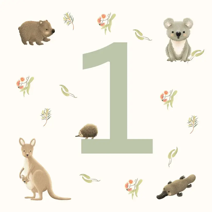 Petite Vous Petite Vous Greeting Card - Aussie Animals Birthday 1