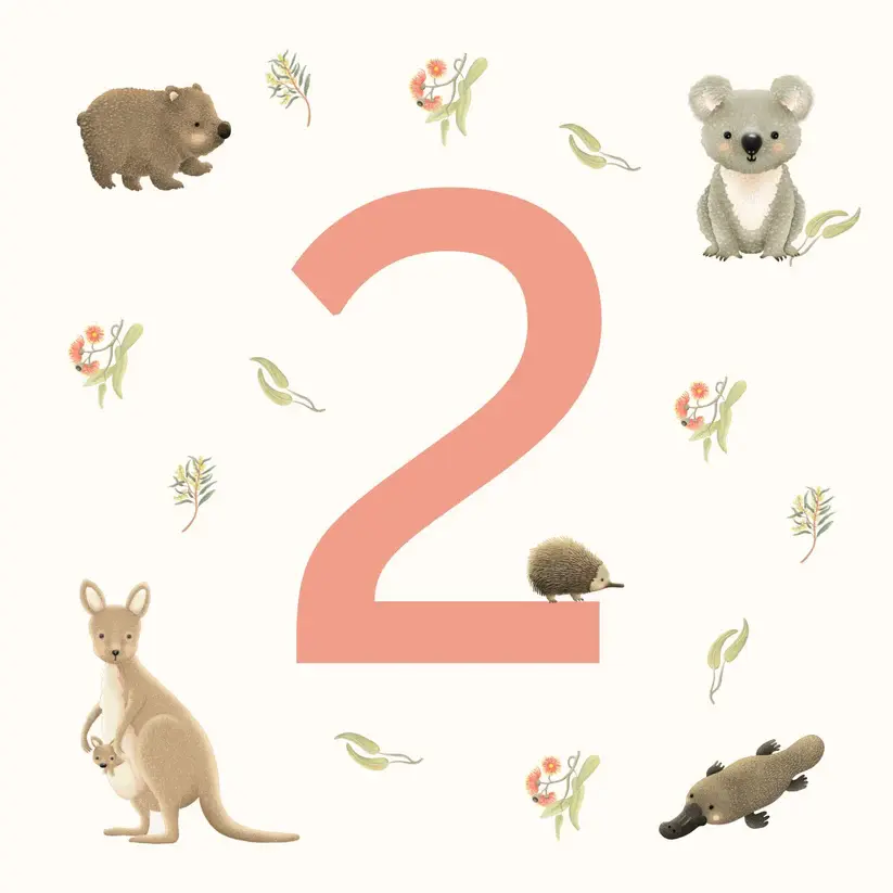 Petite Vous Petite Vous Greeting Card - Aussie Animals Birthday 2