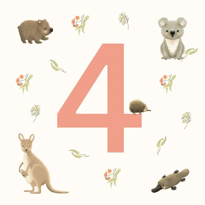 Petite Vous Petite Vous Greeting Card - Aussie Animals Birthday 4