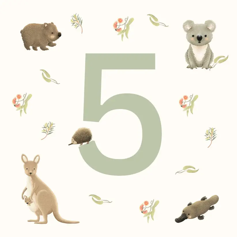 Petite Vous Petite Vous Greeting Card - Aussie Animals Birthday 5