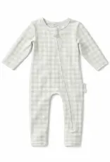 dry baby co. dry baby co. Blowout Buddy Zip Romper - Sage Green Gingham