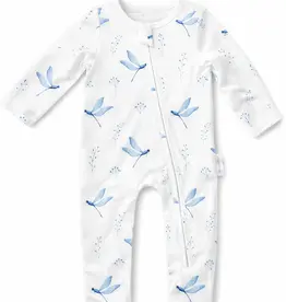 dry baby co. dry baby co. Blowout Buddy Zip Romper - Blue Dragonflies