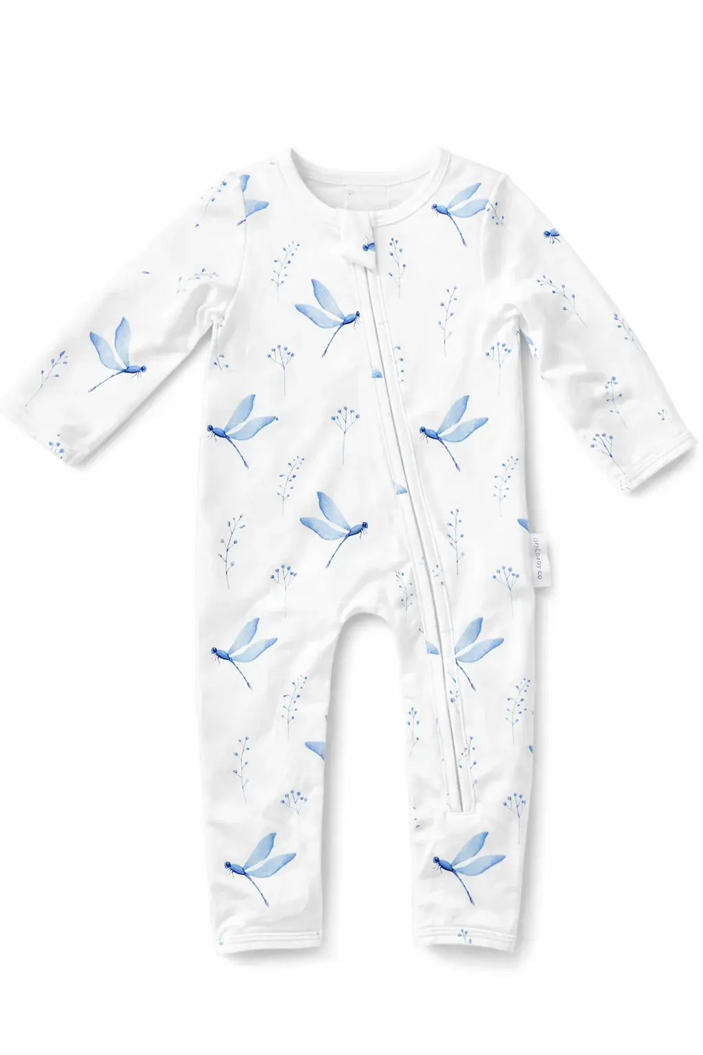 dry baby co. dry baby co. Blowout Buddy Zip Romper - Blue Dragonflies