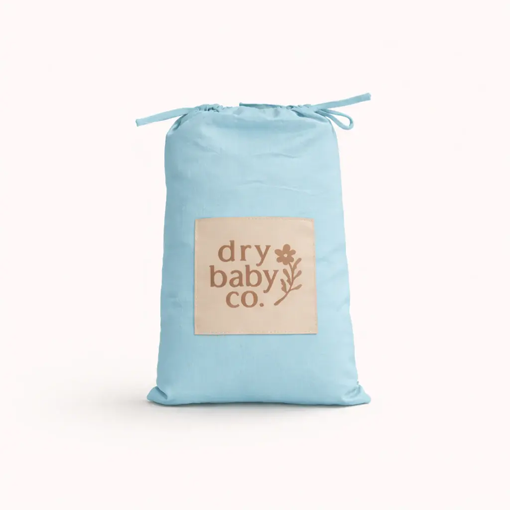 dry baby co. dry baby co. Waterproof Fitted Sheet Organic Cotton Small Bassinet - Baby Blue