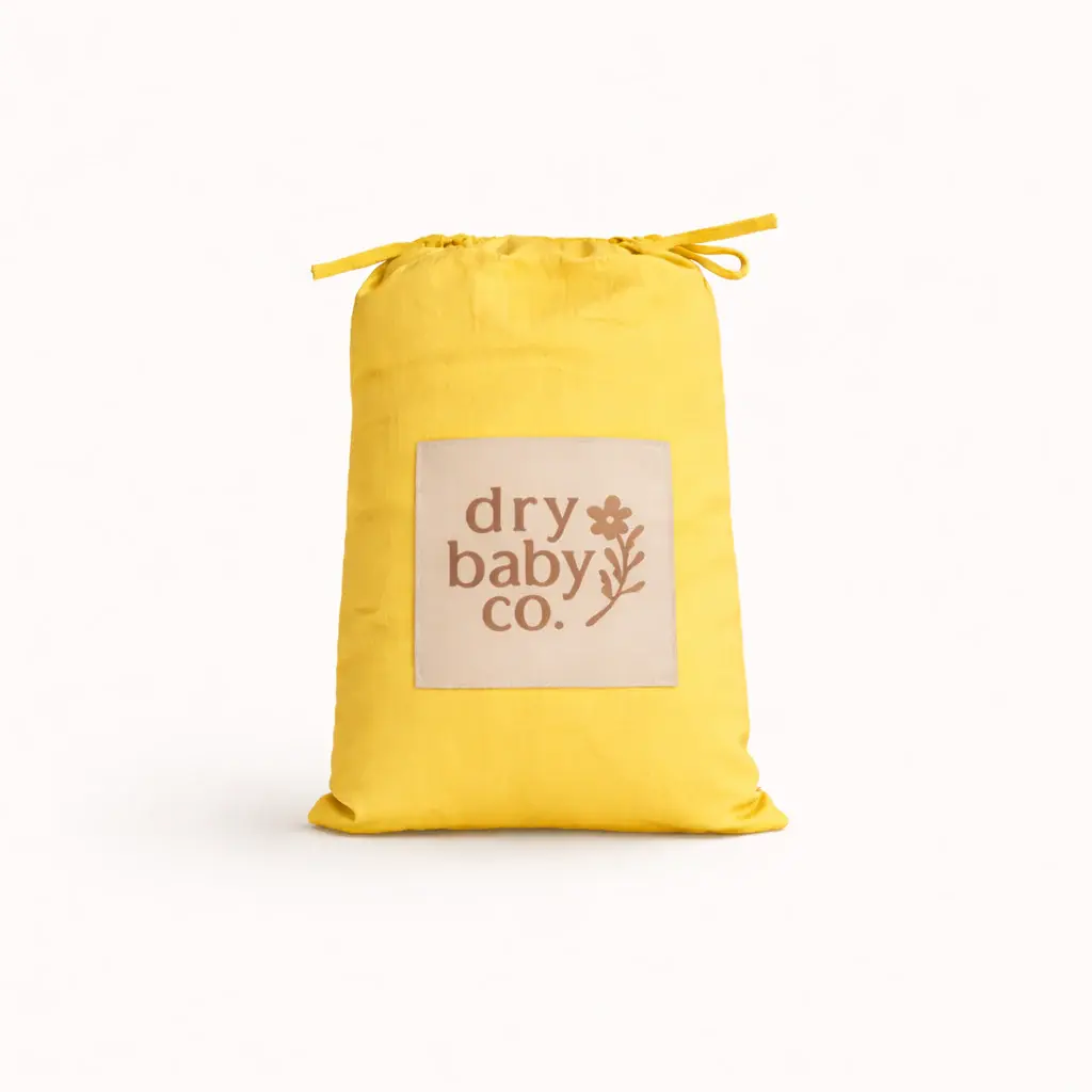 dry baby co. dry baby co. Waterproof Fitted Sheet Organic Cotton Small Bassinet - Lemon