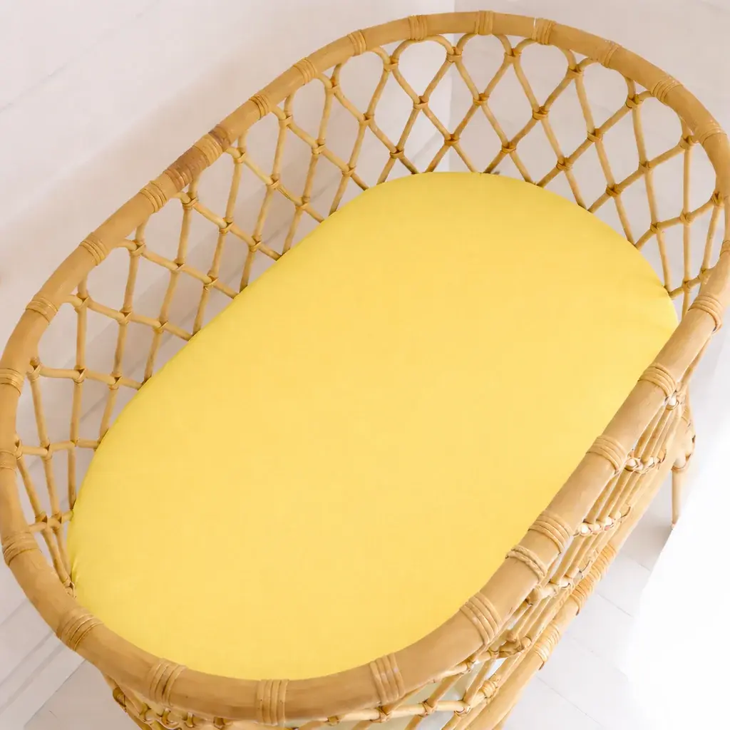 dry baby co. dry baby co. Waterproof Fitted Sheet Organic Cotton Small Bassinet - Lemon