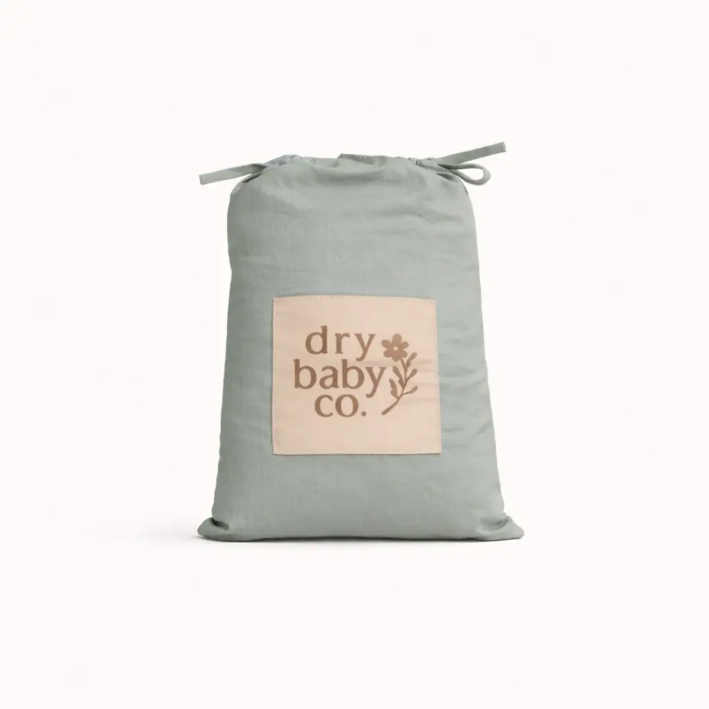 dry baby co. dry baby co. Waterproof Fitted Sheet Organic Cotton Small Bassinet - Sage Green