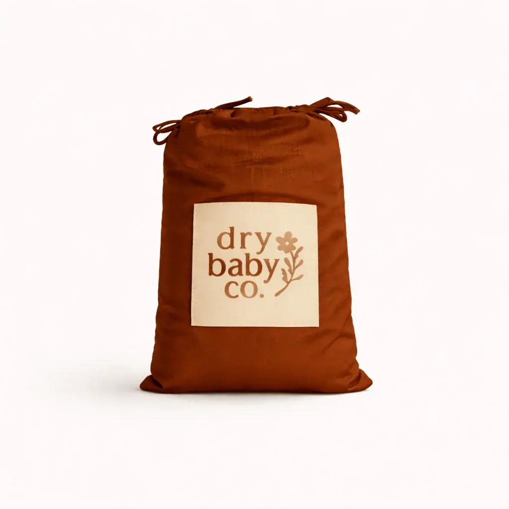 dry baby co. dry baby co. Waterproof Fitted Sheet Organic Cotton Standard Cot - Chocolate Brown