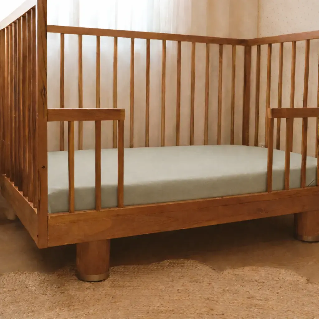 dry baby co. dry baby co. Waterproof Fitted Sheet Organic Cotton Standard Cot - Sage Green