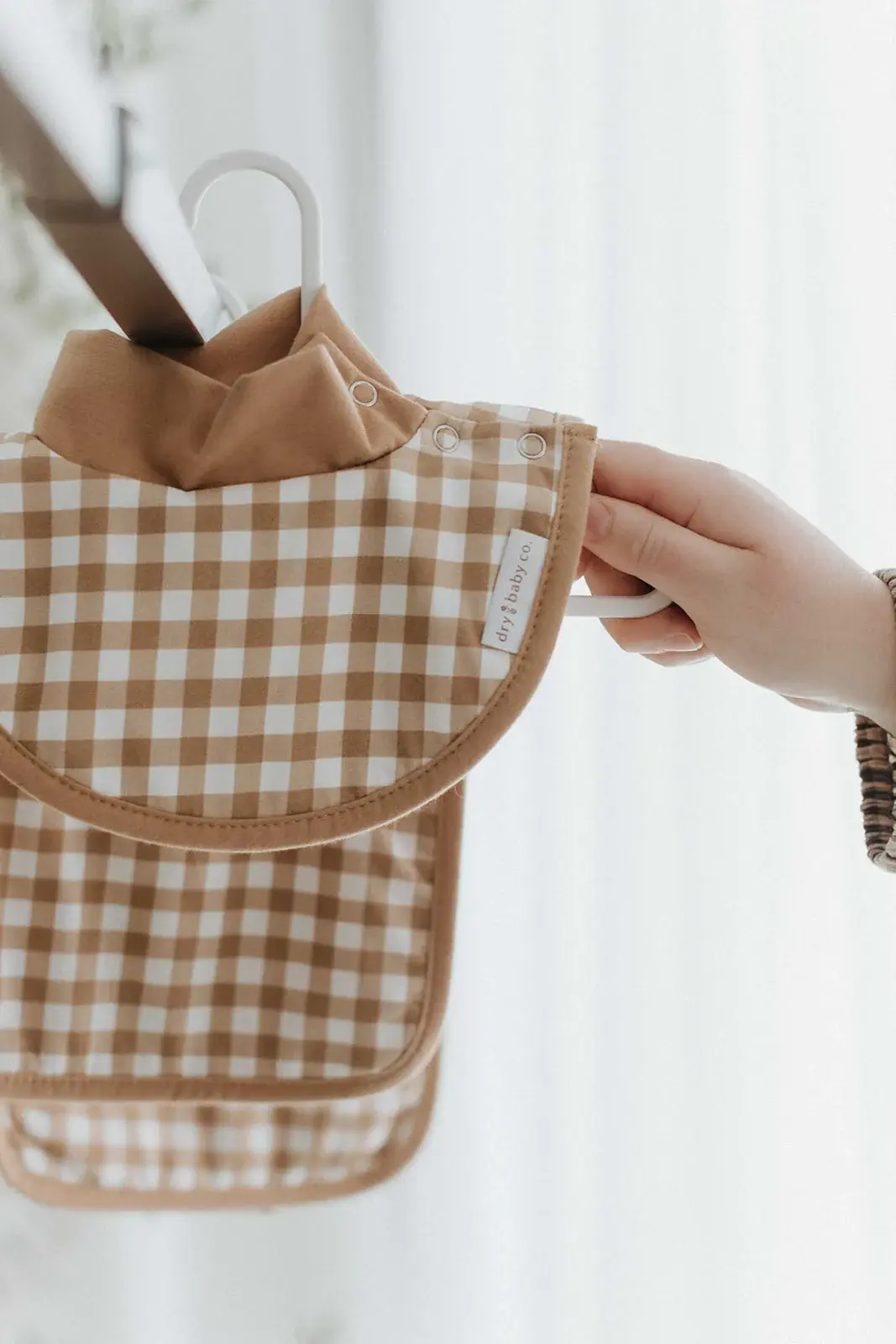 dry baby co. dry baby co. Waterproof Dribble Bib - 2 Pack - Chocolate Gingham