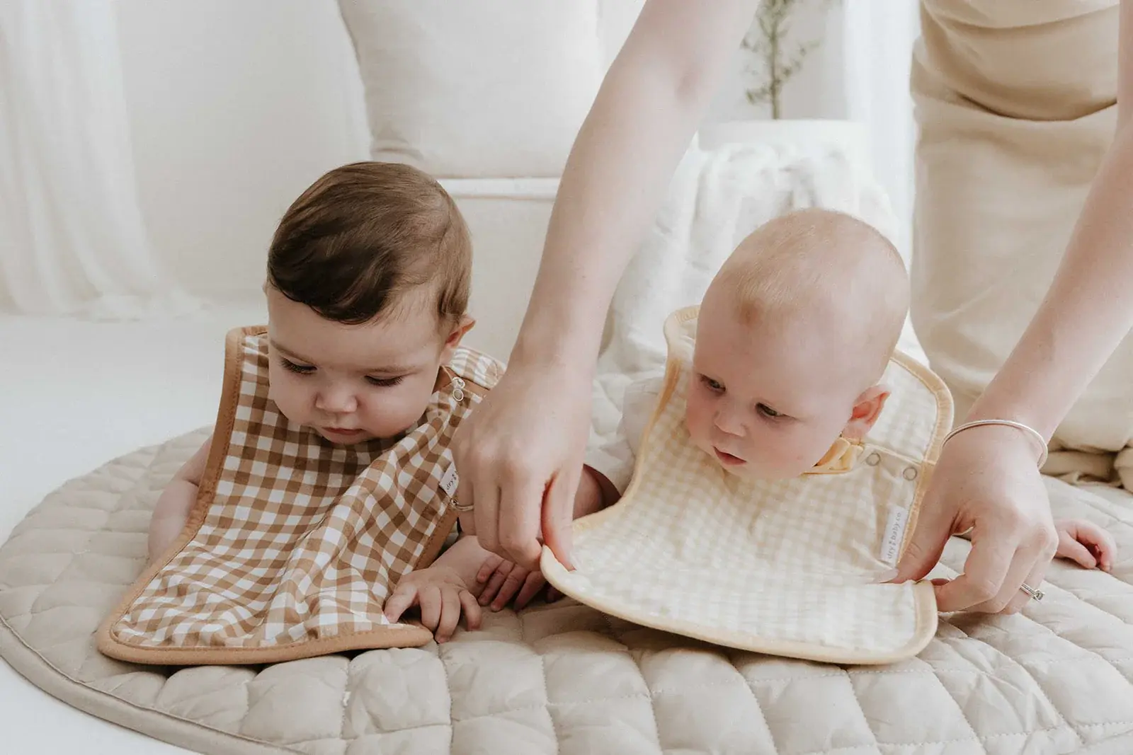 dry baby co. dry baby co. Waterproof Full Coverage Bib - 2 Pack - Chocolate Gingham