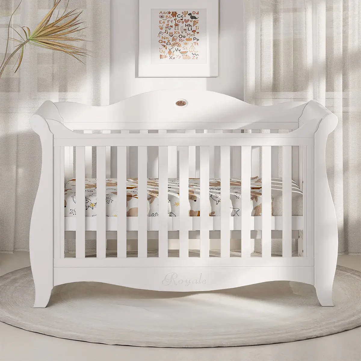 Boori Boori Sleigh Royale cot bed V26 - Barley White