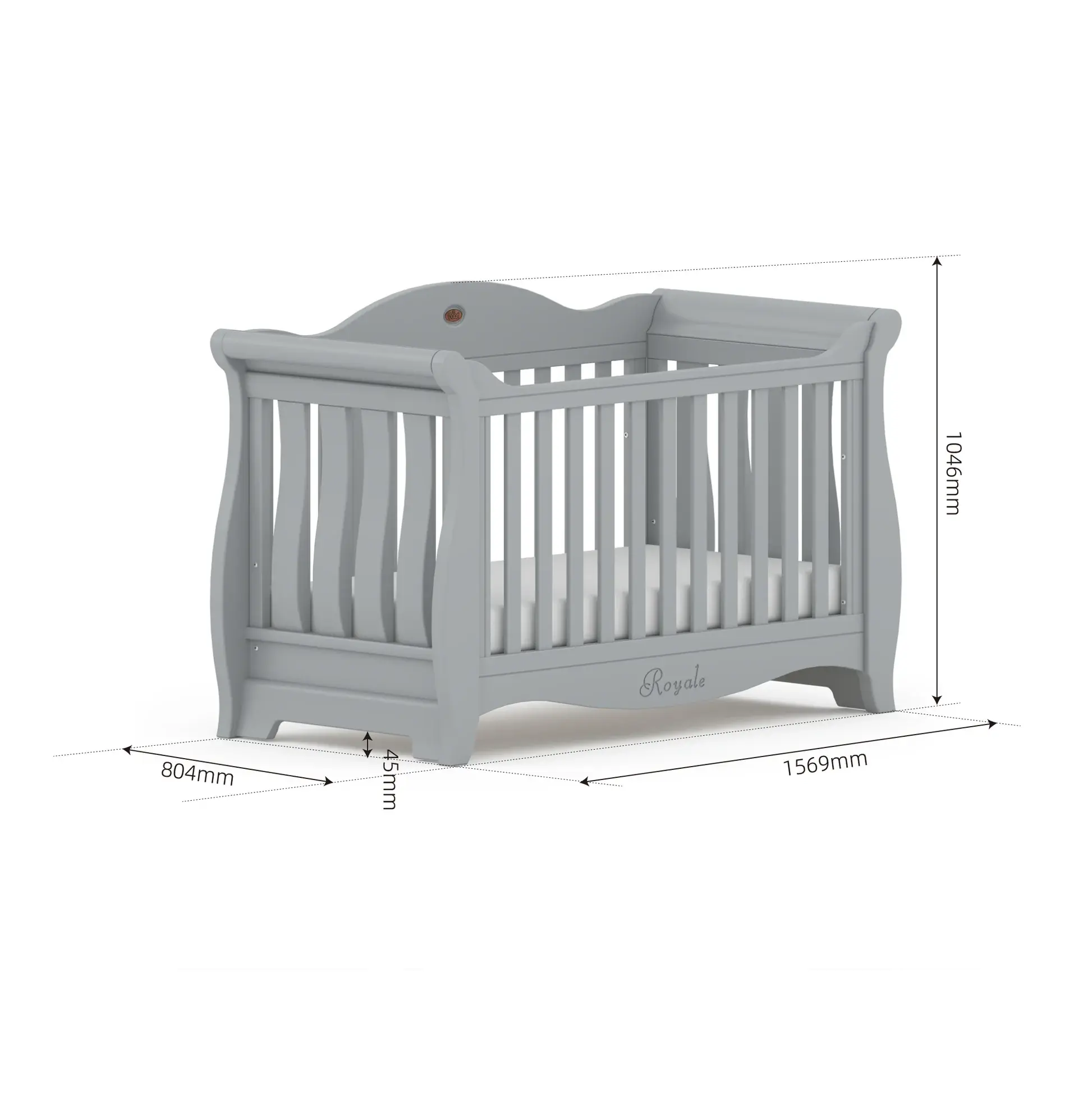 Boori Boori Sleigh Royale cot bed V26 - Barley White