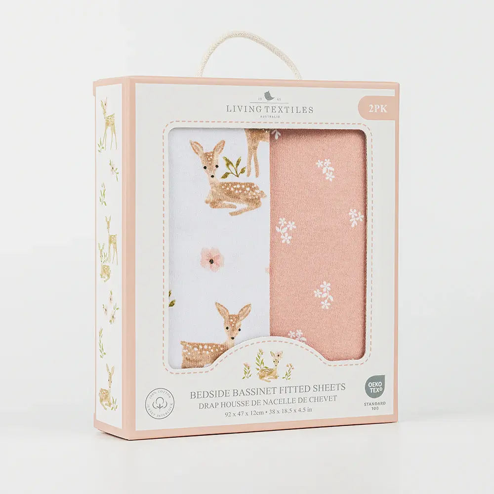 Living Textiles Living Textiles 2-pack Jersey Cradle Fitted Sheet