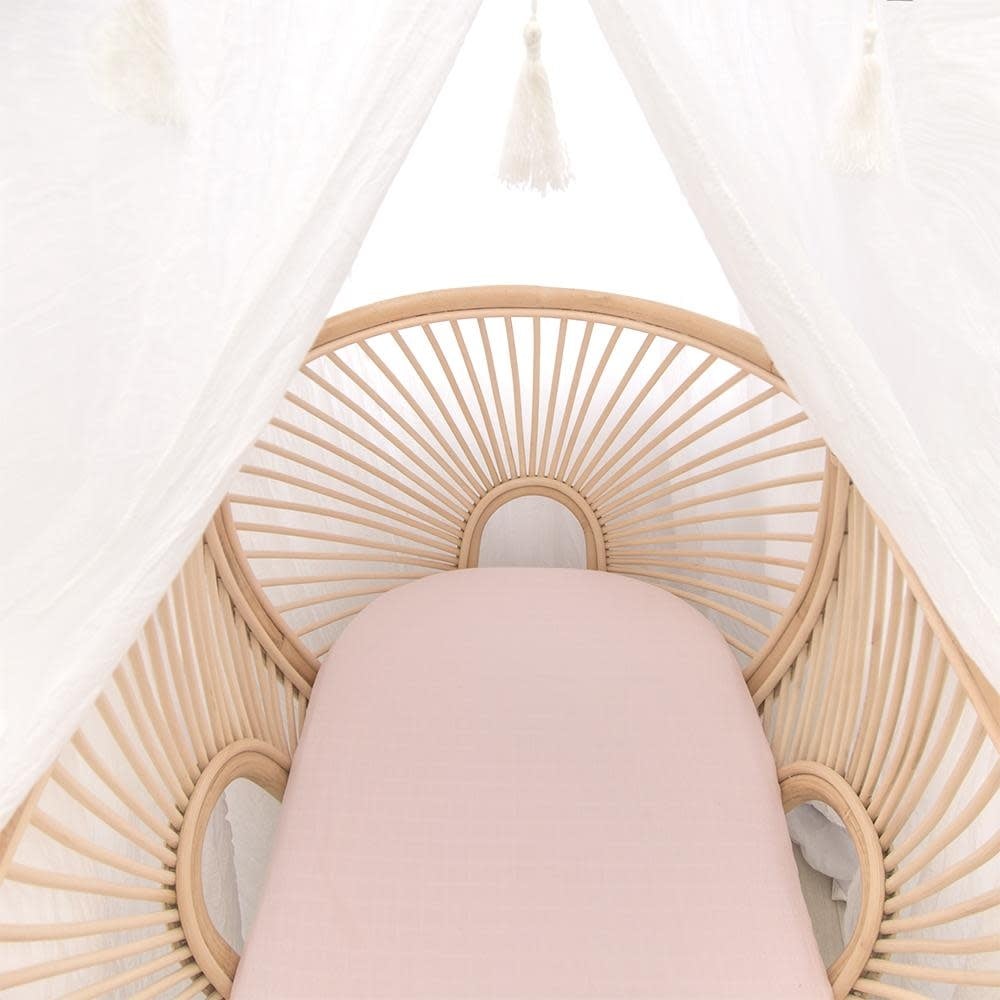 Living Textiles Living Textiles Botanical Organic Muslin 2pk Bassinet Fitted Sheet