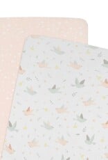 Living Textiles Living Textiles 2-pack Jersey Bassinet Fitted Sheet (40 x 80 x 12cm) - Ava/Blush Floral