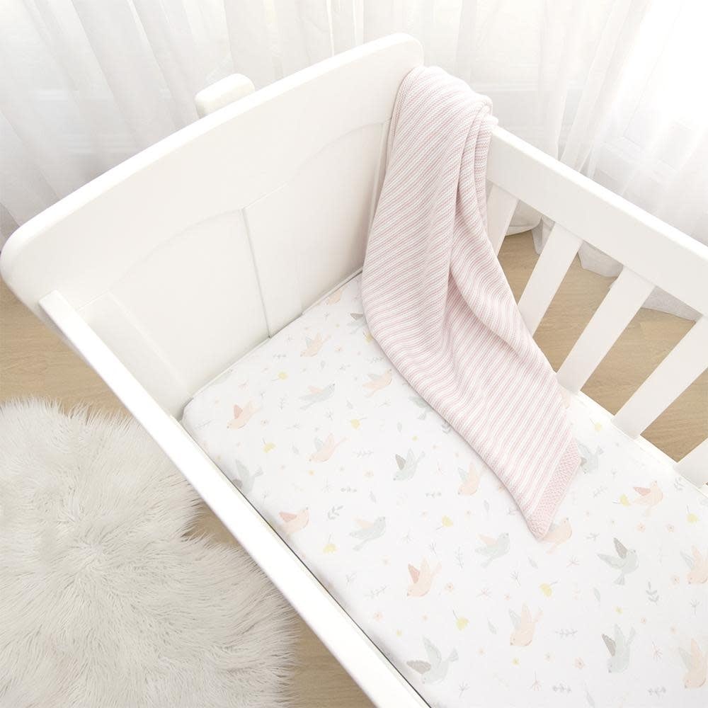 Living Textiles Living Textiles 2-pack Jersey Bassinet Fitted Sheet (40 x 80 x 12cm) - Ava/Blush Floral