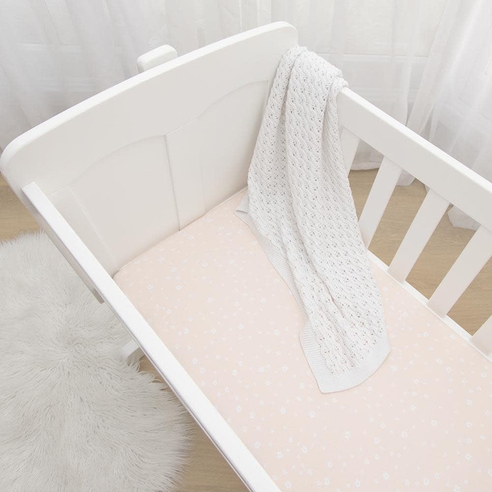 Living Textiles Living Textiles 2-pack Jersey Bassinet Fitted Sheet (40 x 80 x 12cm) - Ava/Blush Floral