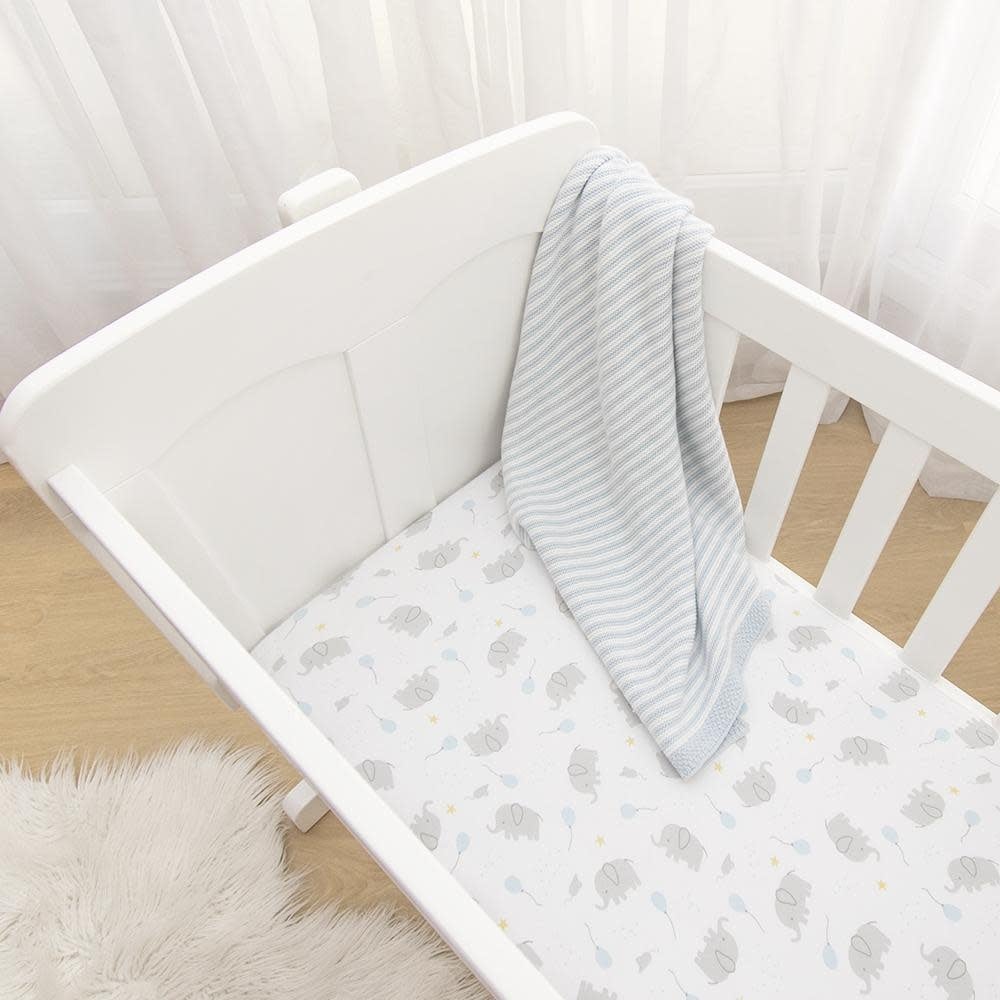 Living Textiles Living Textiles 2-pack Jersey Bassinet Fitted Sheet (40 x 80 x 12cm) - Mason/Confetti