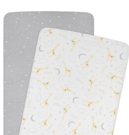Living Textiles Living Textiles 2-pack Jersey Co-sleeper/Cradle Fitted Sheet - Noah/Stars