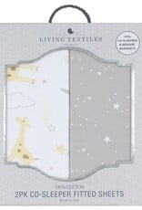 Living Textiles Living Textiles 2-pack Jersey Co-sleeper/Cradle Fitted Sheet - Noah/Stars