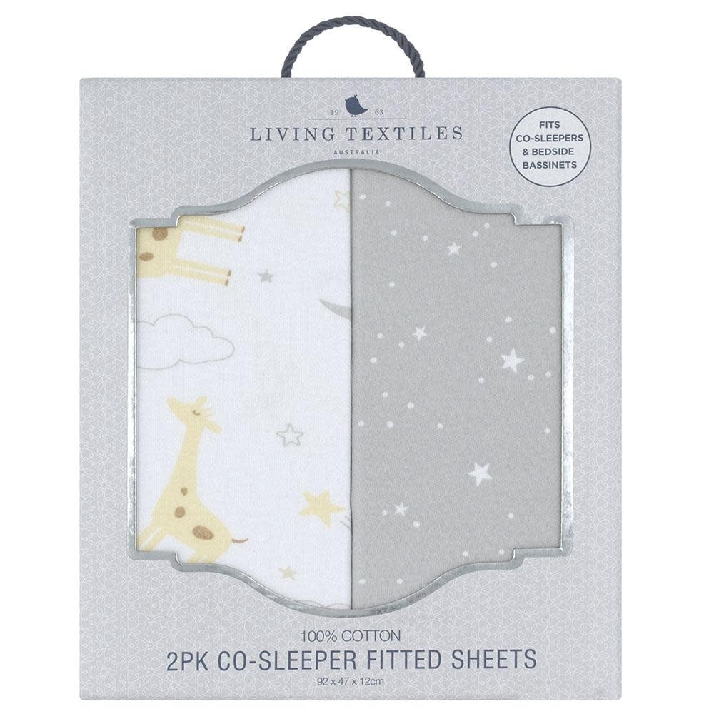 Living Textiles Living Textiles 2-pack Jersey Co-sleeper/Cradle Fitted Sheet - Noah/Stars