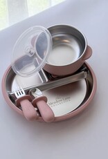Meadow Lane Collective Stainless Steel + Suction Dinnerset - Pink