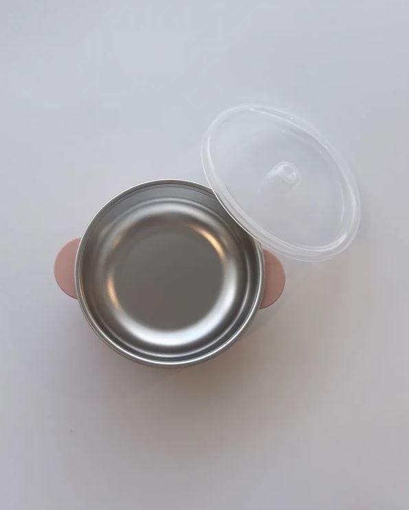 Meadow Lane Collective Stainless Steel + Suction Dinnerset - Pink