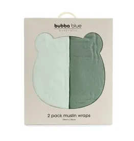 Bubba Blue Bubba Blue Bubba Sundae 2pk Muslin Wraps - Greentea