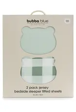 Bubba Blue Bubba Blue Bubba Sundae 2pk Jersey Co Sleeper/Bedside Sleeper Fitted Sheets - Greentea