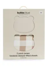 Bubba Blue Bubba Blue Bubba Sundae 2pk Jersey Co Sleeper/Bedside Sleeper Fitted Sheets - Chestnut