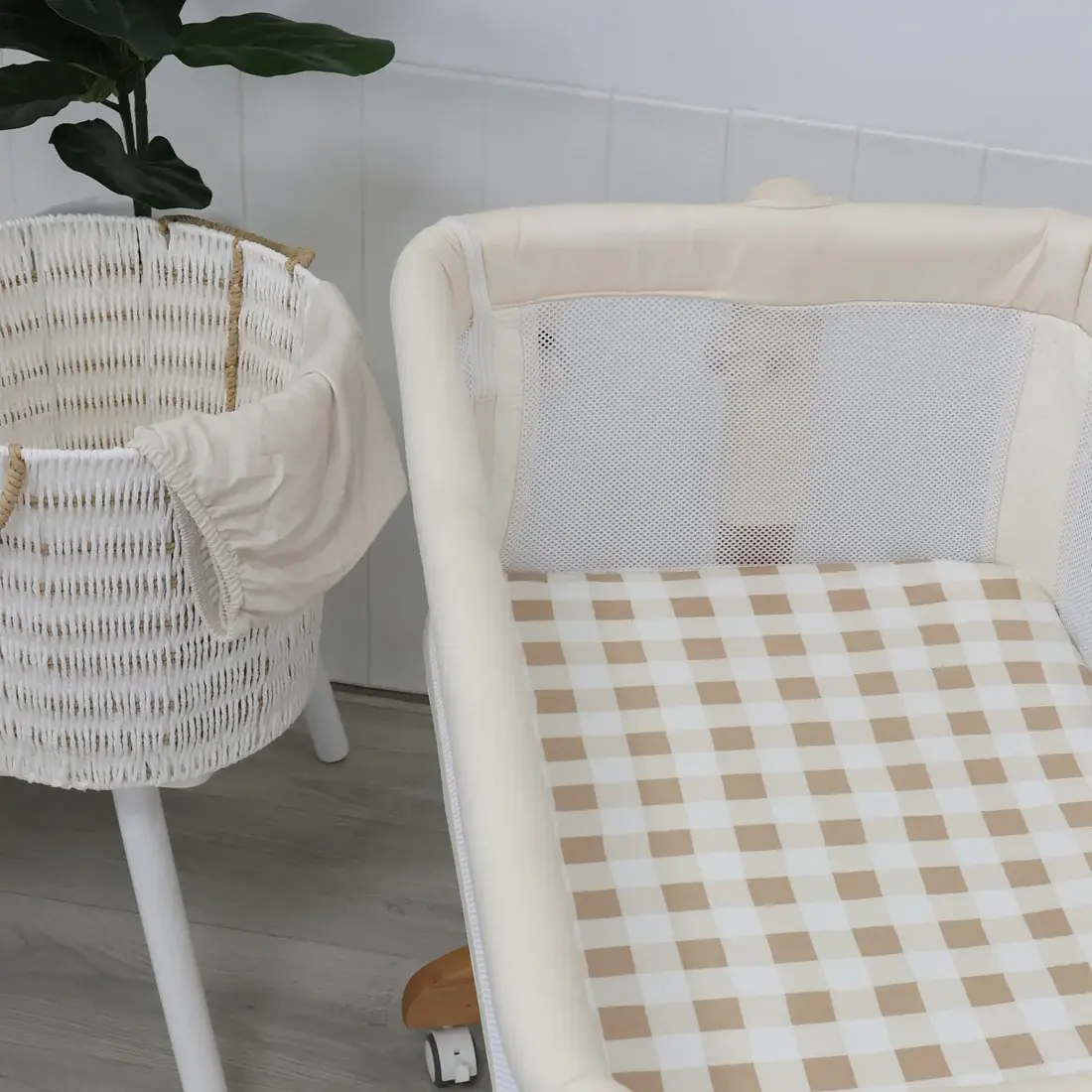 Bubba Blue Bubba Blue Bubba Sundae 2pk Jersey Co Sleeper/Bedside Sleeper Fitted Sheets - Chestnut