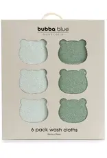 Bubba Blue Bubba Sundae 6pk Wash Cloths - Greentea