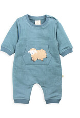 Tiny Twig Tiny Twig Chunky Growsuit French Terry Mineral/Sheep Applique