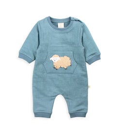 Tiny Twig Tiny Twig Chunky Growsuit French Terry Mineral/Sheep Applique