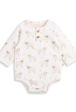 Tiny Twig Tiny Twig Bodysuit Henley L/S Cotton Interlock Go to Sheep