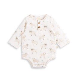 Tiny Twig Tiny Twig Bodysuit Henley L/S Cotton Interlock Go to Sheep