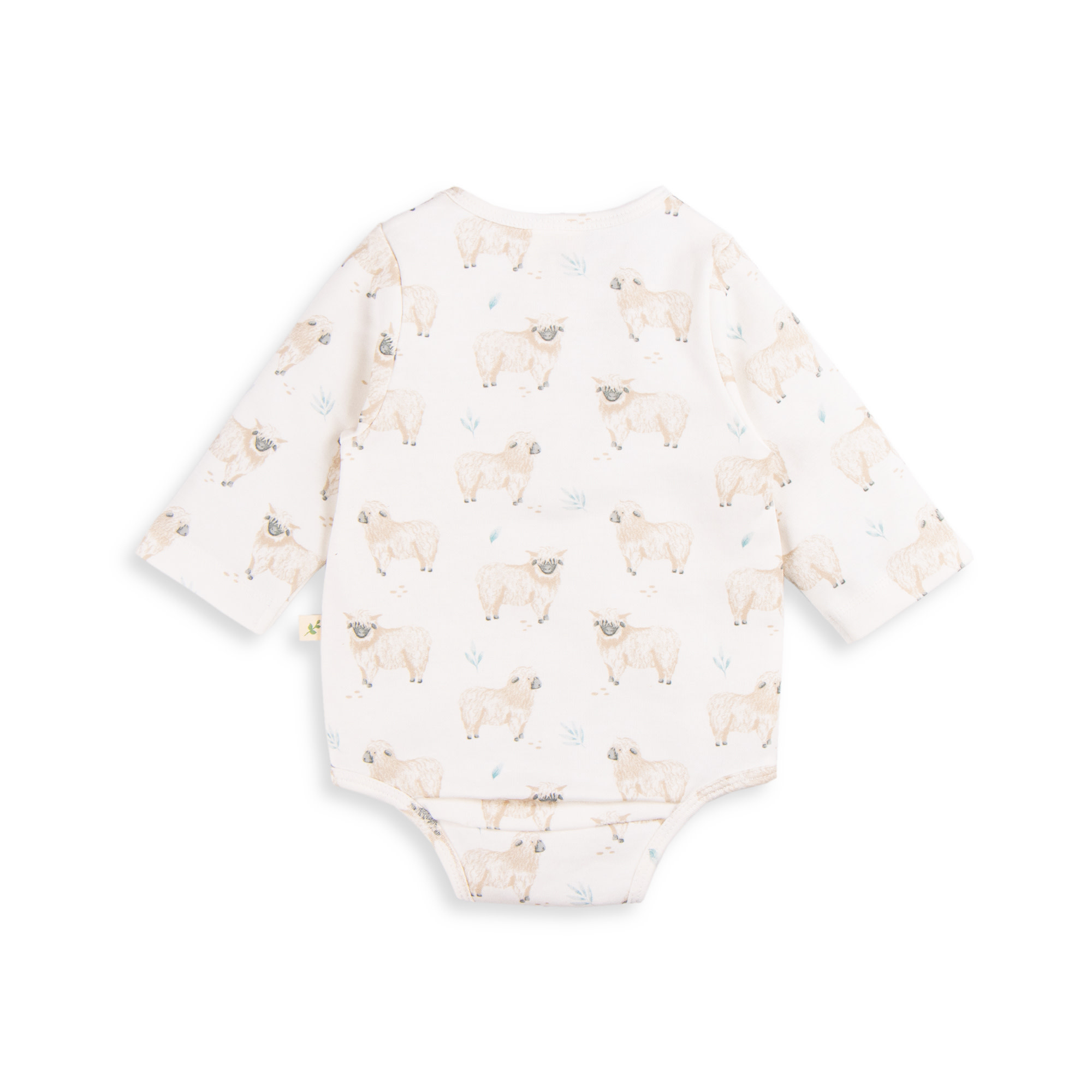 Tiny Twig Tiny Twig Bodysuit Henley L/S Cotton Interlock Go to Sheep